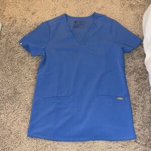 Figs Casma Scrub Top Ceil Blue